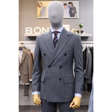 본 BON 블루 이태리 체크 원단 더블 정장 BN9FJA002 NY