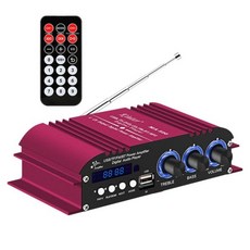 Kinter ma-500 디지털 앰프 블루투스 5.0 30 와트 x 4 채널 전원 12v5a 오디오 스테레오 앰프 보드 하이파이 클래스 d 앰프, Red_With US Adapter, Red+With US Adapter