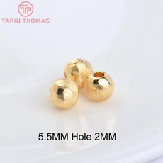 (4869)20PCS 3.5MM 24K 골드 컬러 황동 능직 라운드 스페이서 비즈 팔찌 Diy 쥬얼리 액세서리 - 순금37.5