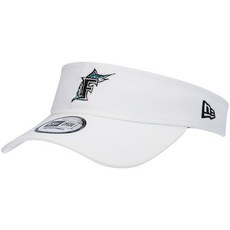 [미국정품] 350996 스냅백 캡모자 MLB [마이애미 말린스] 뉴에라 Clutch Logo Visor - White