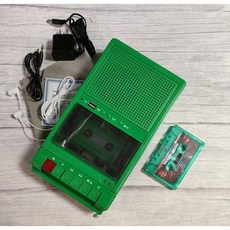감성 카세트 플레이어 레트로 테이프 빈티지 녹음기 휴대용 복고풍, C. 그린