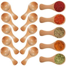 나무 숟가락 미니 시음 숟가락 조미료 소금 숟가락 주방 요리 조미료 기름 커피 차 설탕 20Pcs, 1개