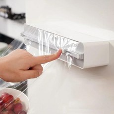 커터가 마그네틱 필름 거치대 스트레치 클링 슬라이드 커터 벽 마운트 호일 랩 디펜서 도구, 1개