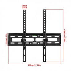 모니터암 호환 조절식 TV 벽걸이 브래킷 평면 패널 프레임 지원 LCD LED 모니터용 15 도 기울기 25 kg 30 45 60 75kg, WHITE, 1개