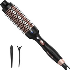 wavytalk Wavytalk Thermal Brush 1.5인치 이온 가열 원형 브러시가 블로우아웃 룩을 연출하고 Round Brush가 멋진 컬 듀얼 전압 보라색 을 달성, Black & Rose Gold