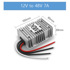 XWST DC 스텝 업 컨버터 전압 안정기 1A-20A 출력 부스트 전력 12V-48V, 02 7A Aluminum, 01 12V, 01 48V, 1개