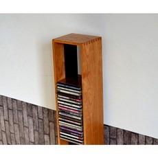 대용량 렘파드 CD CD수납장 스탠드 시디랙 타워형 PS4 인테리어 수납장, 앵두나무 74CM 키높이 52장 CD