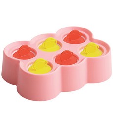 실리콘 아이스크림 몰드 식품급 식재료 DIY 만들기 아이스바(6칸), 직사각형, 핑크, 우주 비행사