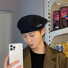 체크팔각모