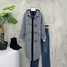 [행복여] 멜팅 양 포켓 후드 더플 떡볶이 핸드메이드 울 코트