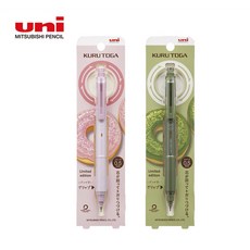 유니 쿠루토가 KS 도넛 0.5mm 샤프 2개 세트(한정판), 스트로베리 밀크 1개 + 말차 1개