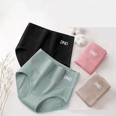 복부를 잘 잡아주는 하이웨이스트 여성 무지 면패티 DND 위생 데일리 팬티 6종 SET - 뱃살팬티