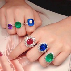어반30 루비 원석 반지 천연 에메랄드 18K 골드에 사파이
