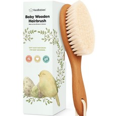 Baby Hair Brush - Baby Brush with Soft Goat Bristl 베이비 헤어 브러시 - 부드러운 염소 강모가 있는 베이비 브러시 요람 캡 브러시 모두, 1개, 골든 오크