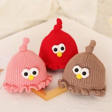 베이비 아기 유아 니트 프릴 안감 보온 보넷 모자_도매