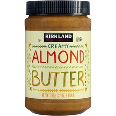 Kirkland Signature Creamy Almond Butter 커클랜드 시그니처 크리미 아몬드 버터 765g 2팩, 1.68 Pound (Pack of 2), 2개, 760g