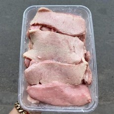 [행복미트] 국내산 돼지유통 한돈 가슴살 돼지젖통 특수부위 1kg 구이용 수육용 [당일발송], 1개