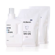 올바름 아기안심 중성 세탁세제 유아세제 1L + 리필 1L 2개, 라벤더