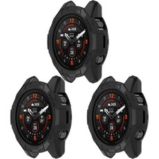 3팩 텐클라우드 7X 프로 솔라 워치 케이스 액세서리 가민페닉스 페닉스 사파이어 51mm 스마트워치 블랙