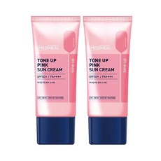 메디힐 톤업 핑크 선 크림 백탁없는 순한 촉촉 무기자차 미백 주름개선 1+1, 2개, 45ml