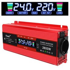 녹원 차량용 인버터 지속출력 1500W 최대출력 2600W 계단파, 1개, 레드24V