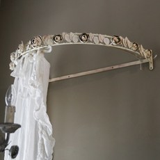 메종 블라썸 빈티지 엔틱 화이트 침실 침대 커튼 장식 캐노피 커튼 악세사리, 1개