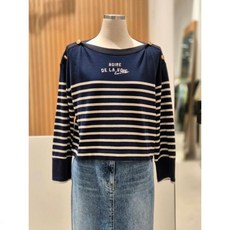 지컷 패턴드 코튼 보트넥 티셔츠 (7212340303) (841165 )