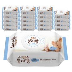 붕어빵 아기 물티슈 올인원 고평량 70gsm 캡형 70매 유아물티슈, 20팩(10+10)