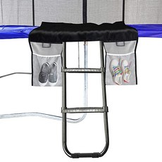 Eurmax Universal Trampoline Ladder with 2 Wide Skid-Proof Steps with Storage Bag/Black, 단일상품
