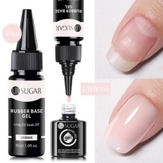 UR 고무 베이스 젤 리필 패키지 투명 탑 코트 네일 바니시 UV LED 30ml, 02 URB066, 1개