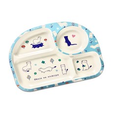 eco 식기 런치 플레이트 접시 어린이 식기 경량 천연 소재 칸막이 유아용, 1개