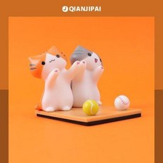 침대핸드폰거치대 휴대폰 자바라 아이패드 큐티 캐릭터 캣츠 폰 패드 추극 TV보기 시트, 01 쌍고양이