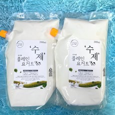 요거몰 수제 무가당 플레인 요거트 2000ml, 2개, 2L - 요즘디빅스