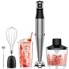 Immersion 핸드 블렌더 5 in 1: 800W 전기 블렌더 핸드헬드 스틱 믹서 트리거 컨트롤 그립 주방 수프 마요네즈 스무디 및 이유식용 에멀젼 블렌더 차퍼