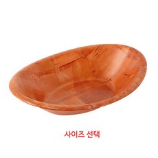 압축 팝콘 그릇 타원 l 뻥튀기 나무 접시 간식 안주, S. 19.5 x 14.5 x 높이 4cm, 1개