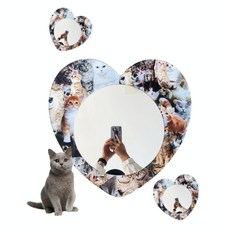 하트거울 카페거울 고양이거울 Love Cat Acrylic Mirror, 1개