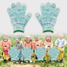 장갑이네 꼬마손 어린이 국산 체험 색사 면장갑 초록 5켤레(묶음포장), 1개, 그린(초록) L(고학년용) 5켤레(묶음)