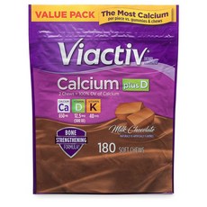 바이액티브 칼슘 비타민D 밀크 초콜릿 650mg 170+10개입Viactiv Calcium plus D milk Chocolate, 1세트, 이미지참조