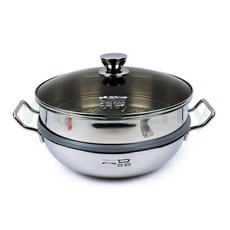 웨일베리4 국산 2단 찜냄비 28CM (인덕션 겸용) 찜기 스텐냄비 인덕션냄비 인덕션용냄비