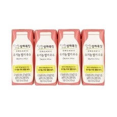 올가 상하목장 유기농 딸기우유 125ml 4개입 좋은 원료 달콤한 아이가 좋아하는 간식, 24개