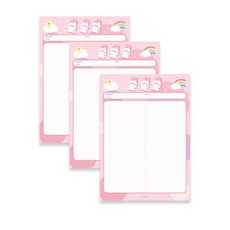  마넷 세로형 루나버니 퐁실퐁실 노트패드 B5, 15개, 핑크 + 화이트 