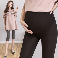 빅사이즈 하이웨스트 임부용 레깅스 3가지 컬러 7포인트 팬츠, 검은 색, 1개