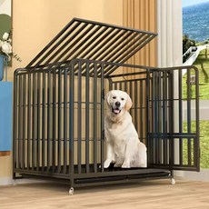 대형견 케이지 견사 실내 집 고양이 철장 애견 반려견, 6면 95X65X85 실버, 1개