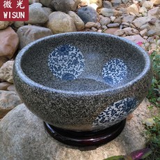 도자기수반 화분 옹기 연못 다용도 베란다 원형 항아리, 글레이즈 빈티지 킹 사이즈 50cm