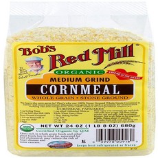 Bob's Red Mill Organic Cornmeal Medium - 24 oz. Bob 's Red Mill 유기농 옥수수 가루 배지-680.4g., 1