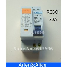 DPNL 1P + N 32A 230V ~ 50HZ/60HZ 잔류 전류 회로 차단기 및 누설 보호 RCBO 포함, 1개