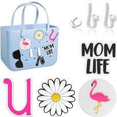 GAUDIE 레터 보그 백 액세서리 MOMLIFE C harms Bogg Bag 4피스 및 해변 액세서리용 키 홀더 3팩 K 179197, U, 1개