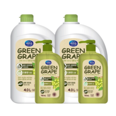 키친솝 청포도 주방세제 4L + 리필 700ml 2세트