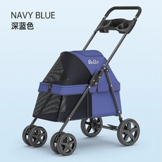 바다몰 강아지유모차 애견 접이식 펫 개모차 레인커버 커버 방석 개모차 접이식 쿠션 대형견 퍼피웨건, 네이비[S사이즈]