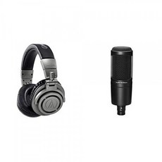 【세트 구입】 【Amazon.co.jp 한정】 audio-technica 무선 헤드폰 ATH-M50xBT GM Bluetooth5.0 aptX